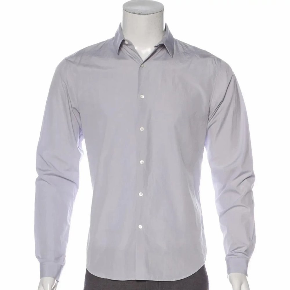 Sandro Gray Woven Dress Shirt